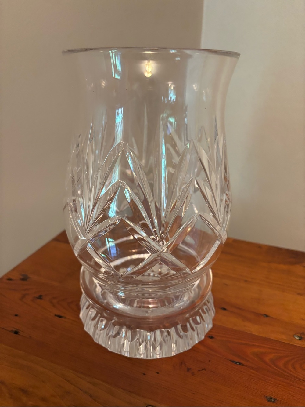 Galway crystal hurricane candle holder